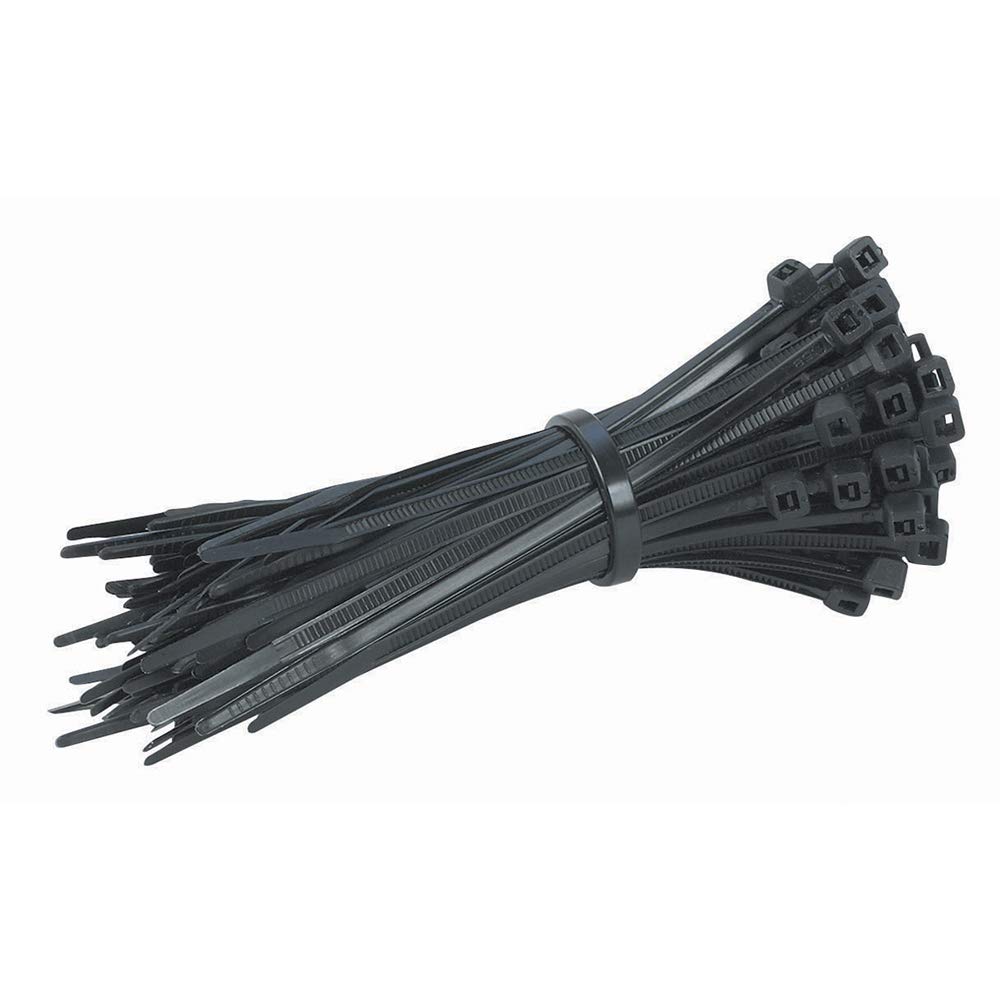 Ukcable-Ties Black Cable Ties 200Mm X 3.6Mm Nylon Plastic Zip Tie Wraps - Pack Of 300