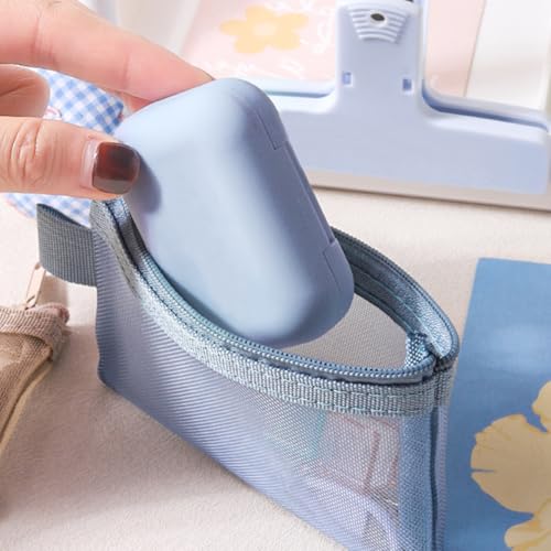 10 PCS Mesh Zipper Pouch Bags Mini Mesh Bag Cosmetic Travel Bag Lipstick Cosmetic Organizer Portable Makeup Bags Nylon Zipper Pouch for Office Supplies Cosmetics Travel Accessories4