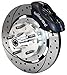 NEW WILWOOD FULL FRONT DISC BRAKE KIT,12" DRILLED ROTORS,BLACK CALIPERS,PADS,COMPATIBLE WITH 1934-1948 FORD, 1934, 1935, 1936, 1937, 1938, 1939, 1940, 1941, 1942, 1943, 1944, 1945, 1946, 1947, 1948