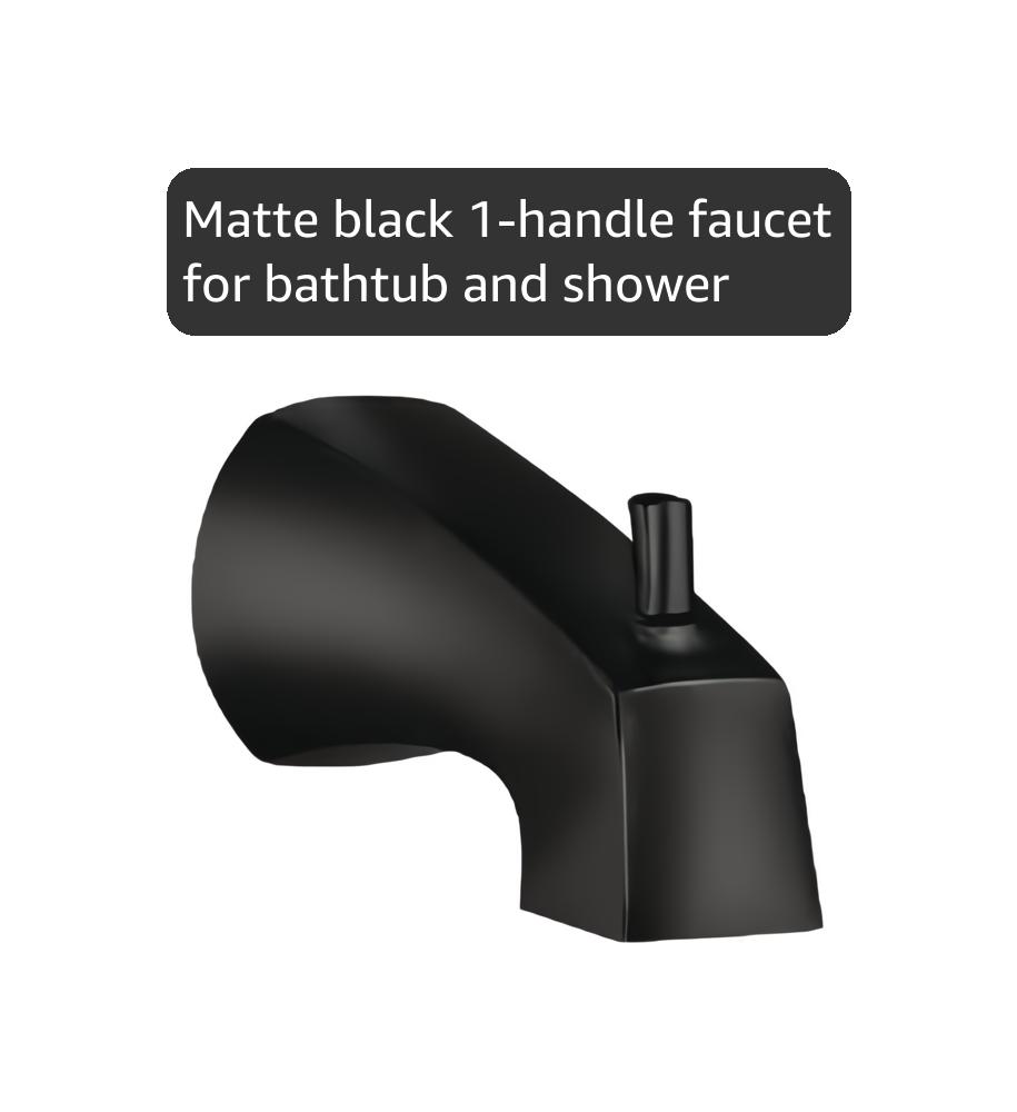 Moen Lindor 82504BL Matte Black 1-Handle Bathtub and Shower Faucet