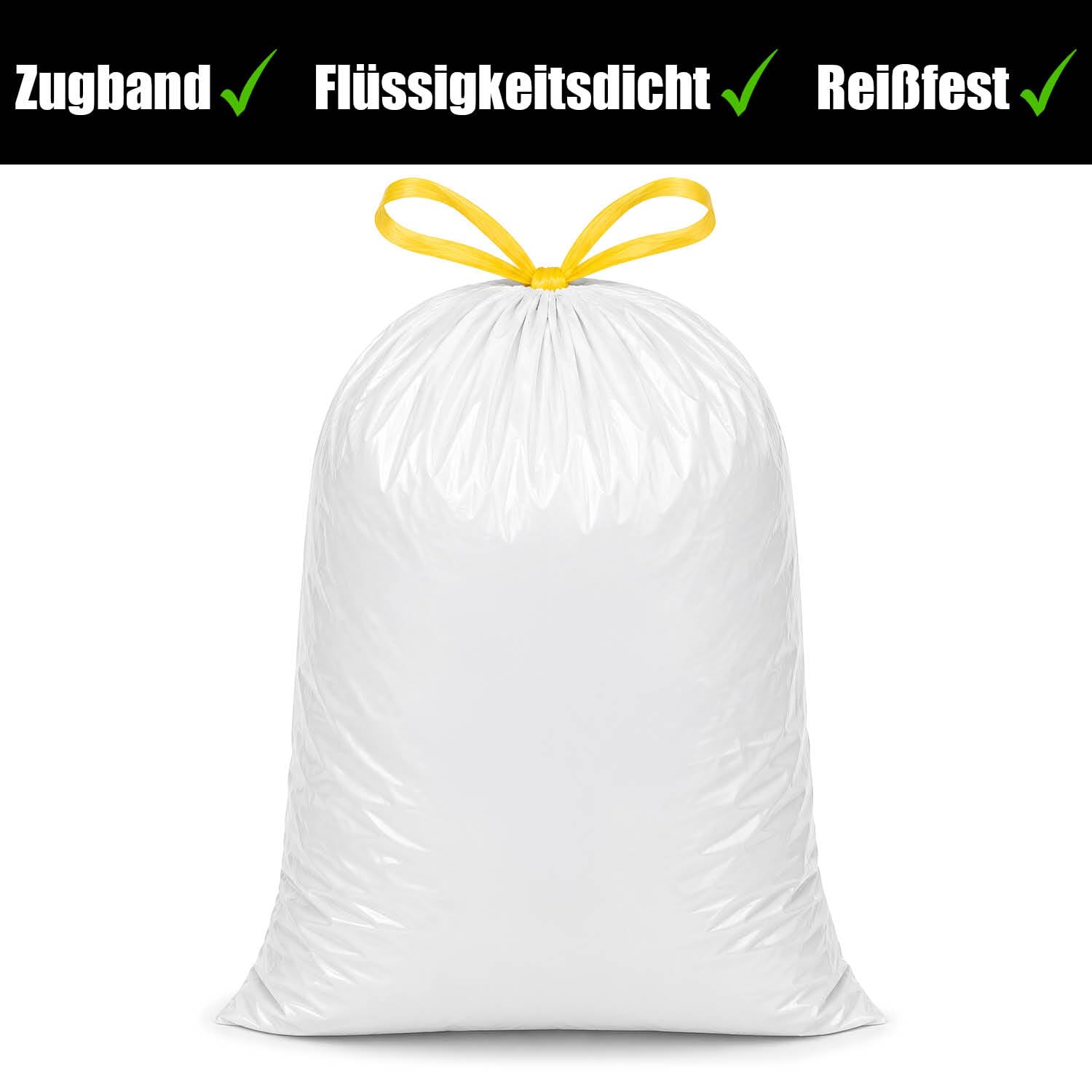 com-four® 675x Müllbeutel mit Zugband 30 Liter - reißfeste Abfallsäcke - Mülltüten flüssigkeitsdicht - Müllsäcke für Haushalt, Gastronomie und Gewerbe - 25 Stück pro Rolle (30 Liter - 675 Stück)