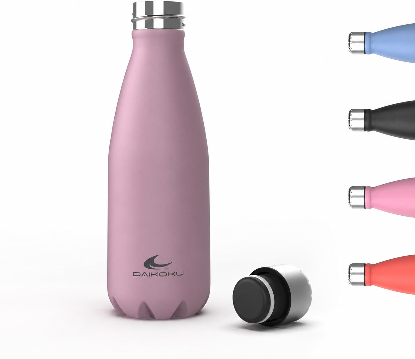 Daikoku - Edelstahl Wasserflasche | 100% Auslaufsicher | Hält 12 Stunden Heiß, 24 Stunden Kalt | BPA-Frei und Gesund | Modische Farbe, Ideal für Alltag und Outdoor | Rosa | 350 ML