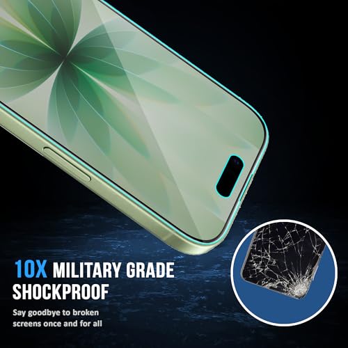 Image of FIRST MART Military Grade Matte Anti-Glare Tempered Glass for iPhone 17 (6.3 Inch) With Edge-to-Edge Protector Coverage and Installation Kit | Black, Pack of 2