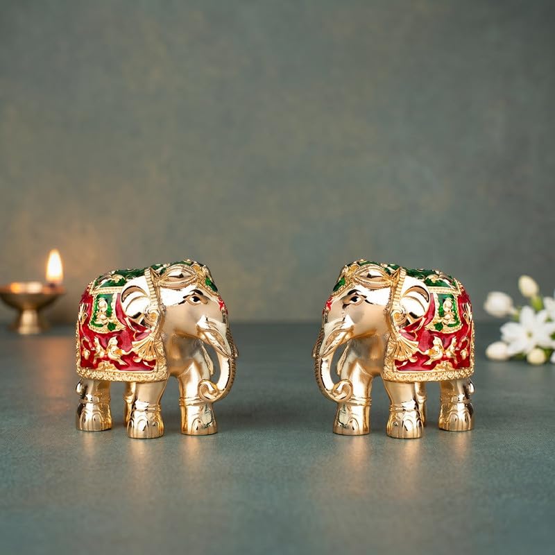 Image of Astrotalk Shri Swarna Gajraj Elephant Combo | Gold-Plated Vastu Elephant Statue for Good Luck, Stability & Prosperity | Home Decor for Living Room & Office | Vastu Items for Housewarming Gift