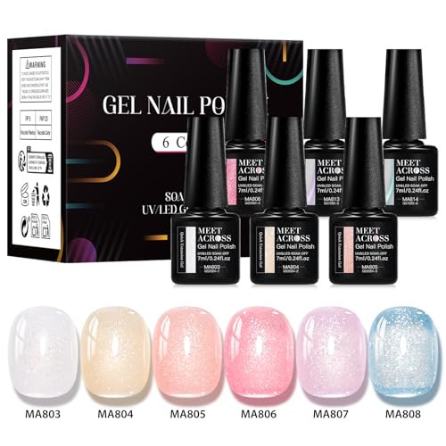 Set 6p Poly Gel uñas nude rosa púrpura azul celeste miniatura 6