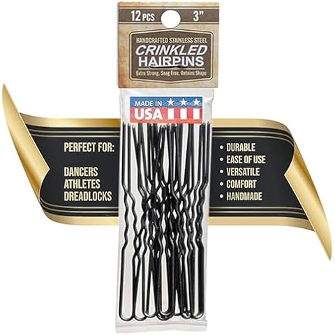Crinkled Stainless Steel Hairpins (Pack of 12) Cover