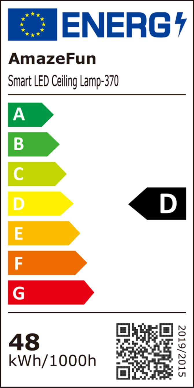 AmazeFun LED Deckenlampe 48W - Deckenlampe Dimmbar & RGBIC Nachtlicht - Smart Deckenleuchte mit Fernbedienung - Alexa/Google kompatibel, 4500lm, für Wohnzimmer, Schlafzimmer, Küche (48W-37CM)