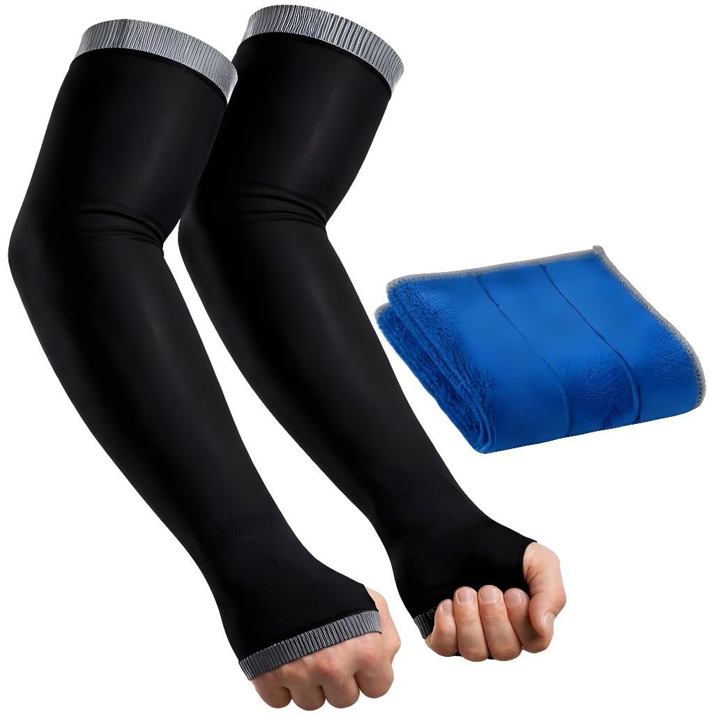 AutokraftZ UV Protection Arm Sleeves for Men & Women UPF 50+ with Microfiber | Cooling Arm Sleeves for Bike Riding, Cycling & Sports | Sun Protection Arm Covers for Bikers | Summer Bike Accessories