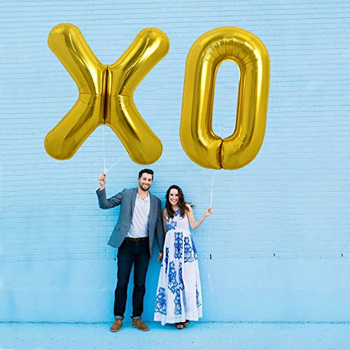 Image of TONIFUL 40 Inch Large Gold Letter X Balloons - Helium Filled Foil Mylar Big Balloons for 2026 New Year Eve Graduation Wedding Baby Shower Birthday Party & Anniversary Decorations