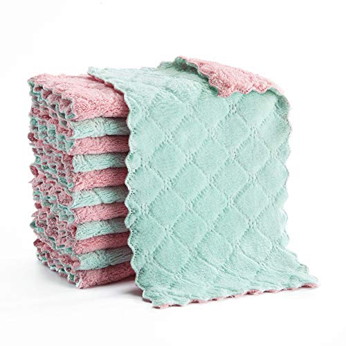 Hypermotion Microfiber Cleaning Cloth, Kitchen Towels, Double-Sided Microfiber Towel Lint
