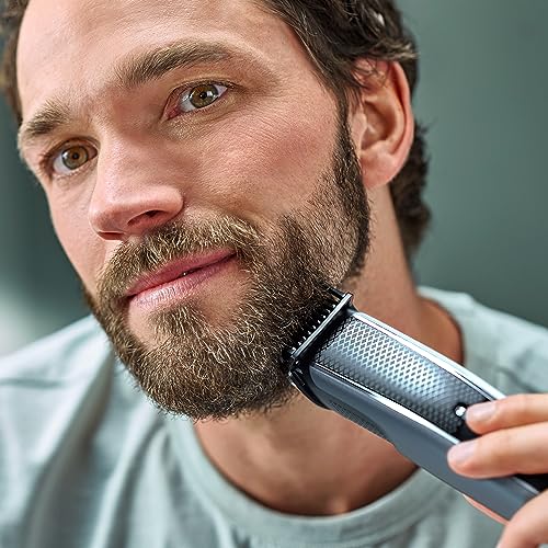 Philips Bartschneider BT5502/15, Barttrimmer mit 40 Längeneinstellungen, gleichmäßiges Trimmen dank Lift & Trim PRO System, selbstschärfende Metallklingen, 90min Akkulaufzeit, kabellos Schwarz