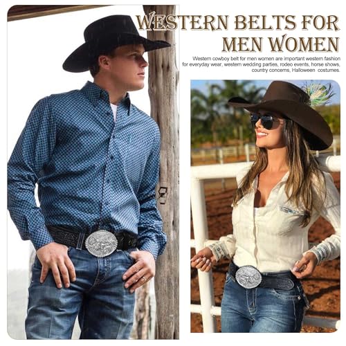 FIORETTO Western Cowboy Belts for Men Women Cowgirl Leather Belt Big Buckle Bull Belt for Jeans2