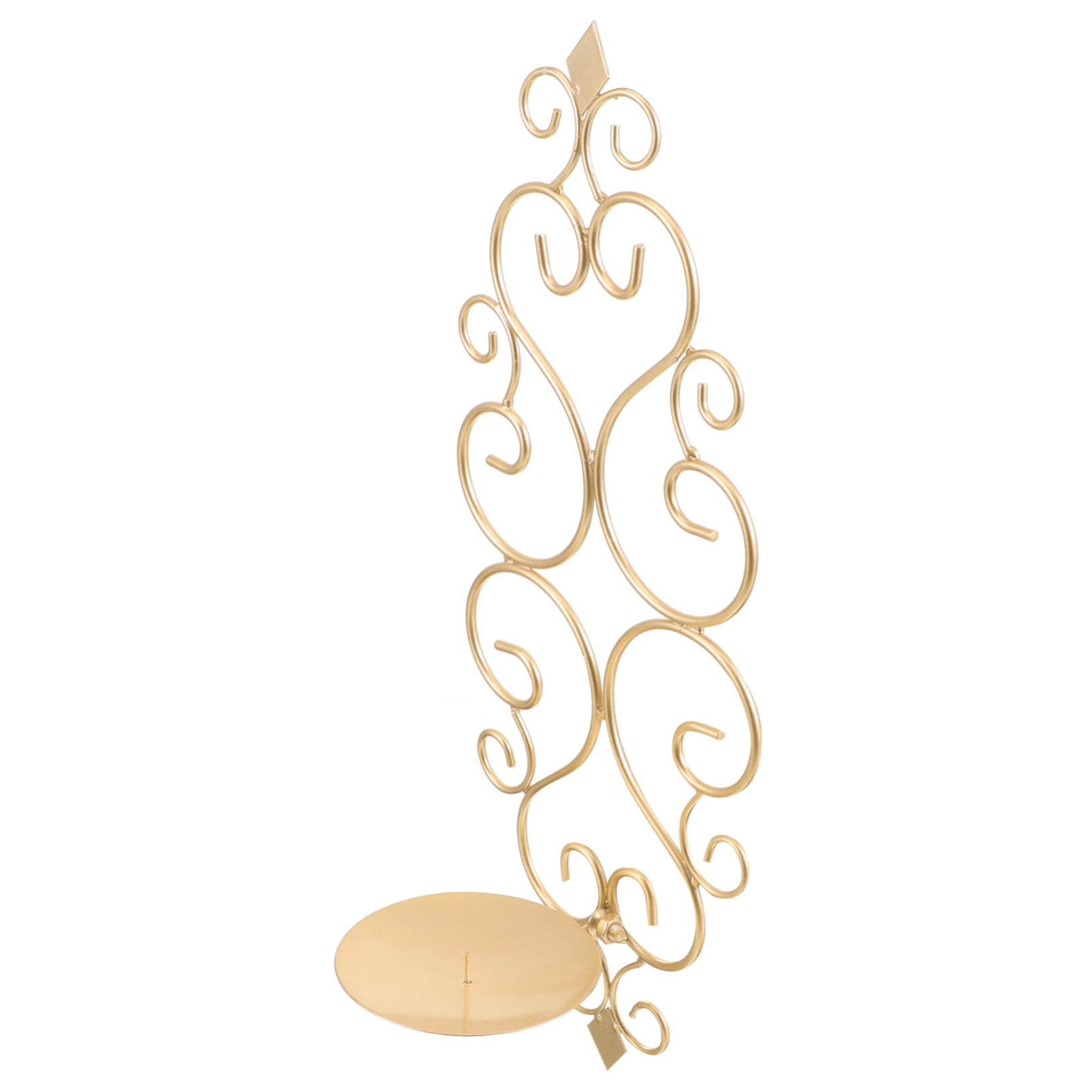 FUNOMOCYA Elegant Wall Mount Candle Holder Wrought Iron Wall Sconce Candlestick for Home Dec