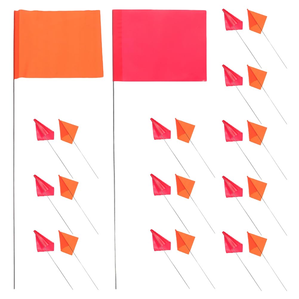 Drapeaux de marquage par 60 : piquets de signalisation haute visibilité pour pelouse et jardin