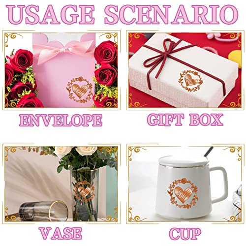 Cc Goat 500Pcs Heart Stickers,Heart Envelope Seals Clear Bronzing Heart Stickers 1.8 Inch Round Sealing Sticker For Wedding Invitation Greeting Cards Thanks Giving Party Favor Self-Adhesive,20 Sheets #TOP3