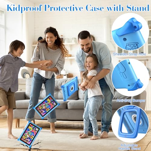 Image of Kids Tablet 7 inch Tablets for Kids 3-7 32GB Toddler Tablet with Protective Case Android Kid Learning Tablets with WiFi YouTube Parental Control Netflix GMS Child Computer for Baby Boys Girls (Blue)