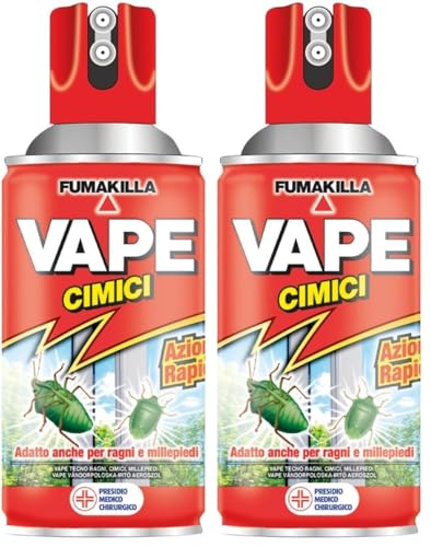 Vape Insetticida, Contro le Cimici e Ragni, Spray ad Azione Rapida, efficace in pochi secondi, 300ml (Confezione da 2)