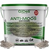 GiDeli Anti-Moss 20 kg im Eimer - Rasendünger Frühjahr, der die Notwendigen Makronährstoffe Liefert - Dünger zur Unterstützung des Regenerationsprozesses- Grasdünger das Gras verdichten