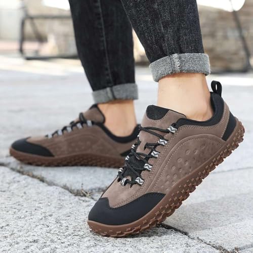 mitvr Mens Low-Top Hiking Shoes | Casual Outdoor Travel Shoes | Leather Fashion Sneakers | Anti-Slip,Comfortable,Light-Weight4