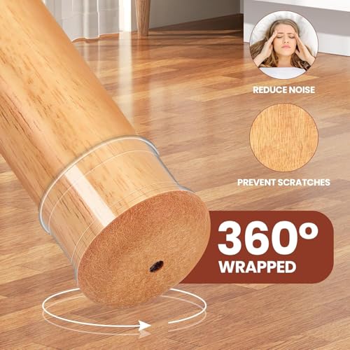 Image of TCCO Chair Leg Floor Protectors, Transparent Chair Feet Cover,Furniture Sliders Felt Bottom Silicone Chair Leg Caps for Protecting Hardwood /Tile /Laminate Floors from Scratches and Noise(4-Large-Clear)