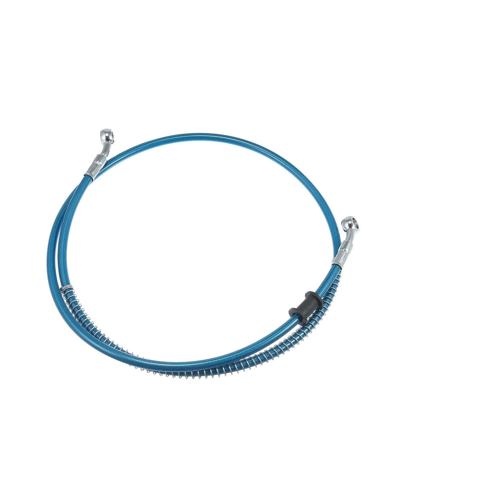 Ksxzw Blue Motorbike Part Motorcycle Hydraulic Brake Line Oil Hose Pipe Stainless Steel Braided Cable 1.2M 28°