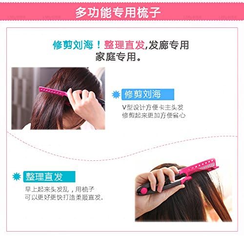 Miniatura 5 de Peine alisador de cabello, peine de hierro plano para alisar el cabello en forma de V, peine recto para cabello nudoso, peine de peinado para
