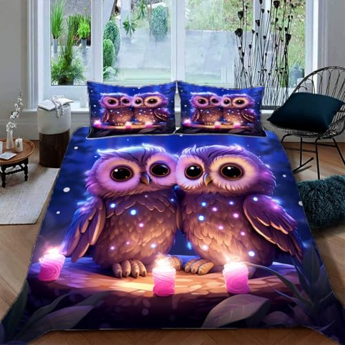 Ruiqieor Bettwäsche 155x220cm,Eule Motiv Bettwäsche-Set, Tier Bettbezug 3teilig Mit Kopfkissenbezug Für Jungen Mädchen Schlafzimmer Atmungsaktiv Mikrofaser Baumwolle Deckenbezug(#4) Ruiqieor Bettwäsche 155x220cm,Eule Motiv Bettwäsche-Set, Tier Bettbezug 3teilig Mit Kopfkissenbezug Für Jungen Mädchen Schlafzimmer Atmungsaktiv Mikrofaser Baumwolle Deckenbezug(#4)