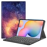 Fintie Tastatur Hülle für Samsung Galaxy Tab S6 Lite 10.4 2022/2020 SM-P610/P613/P615/P619 - Keyboard Case mit Magnetisch Abnehmbarer Deutscher Tastatur, Die Galaxie