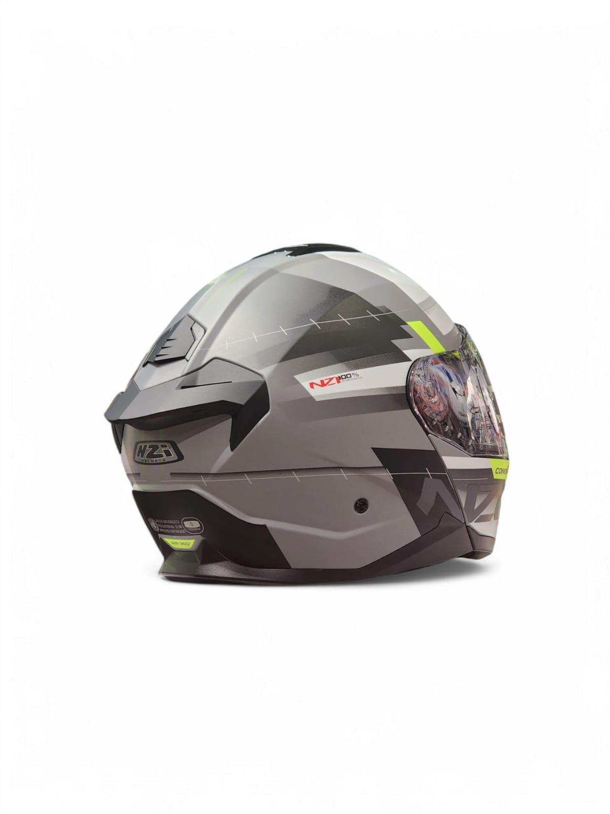 Casco Moto Modular NZI Combi 3 Metric Nardo Grey Blanco HOMOLOGACION 22.06 Talla L