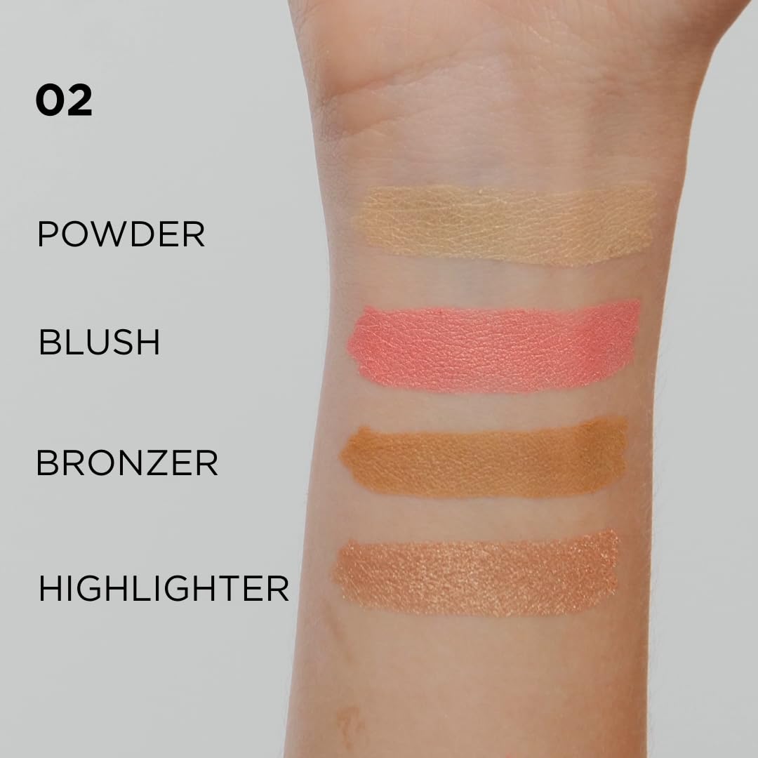 Eveline Cosmetics Wonder Match 4-in-1 Face Contouring Palette, Bronzer, Blush, Highlighter, and Finishing Powder - Image 4