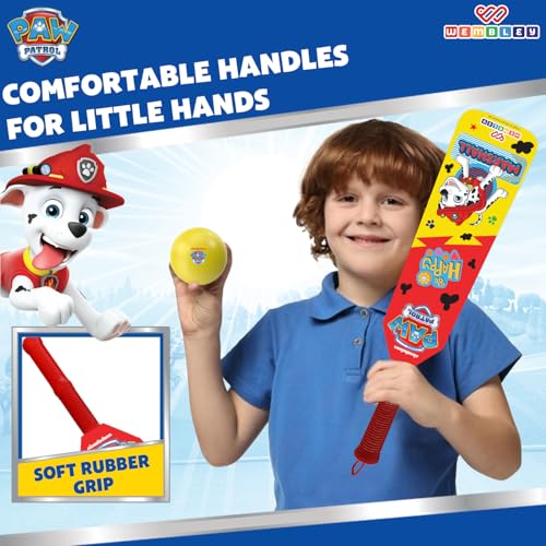 Image of Wembley Paw Patrol Cricket Bat Ball Set for Kids| EVA Foam Lightweight Cricket Bat and Ball| Active Playtime with Ergonomic Design Bat for Kids Age 2+ (Marshall)