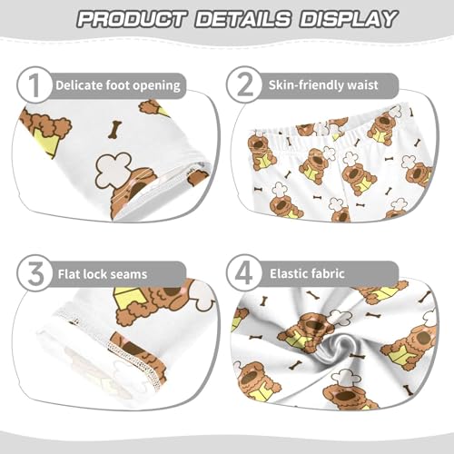 Chef Puppy Girls Leggings,Workout Leggings for Girls Toddler Athletic Leggings Size for 3-10T3