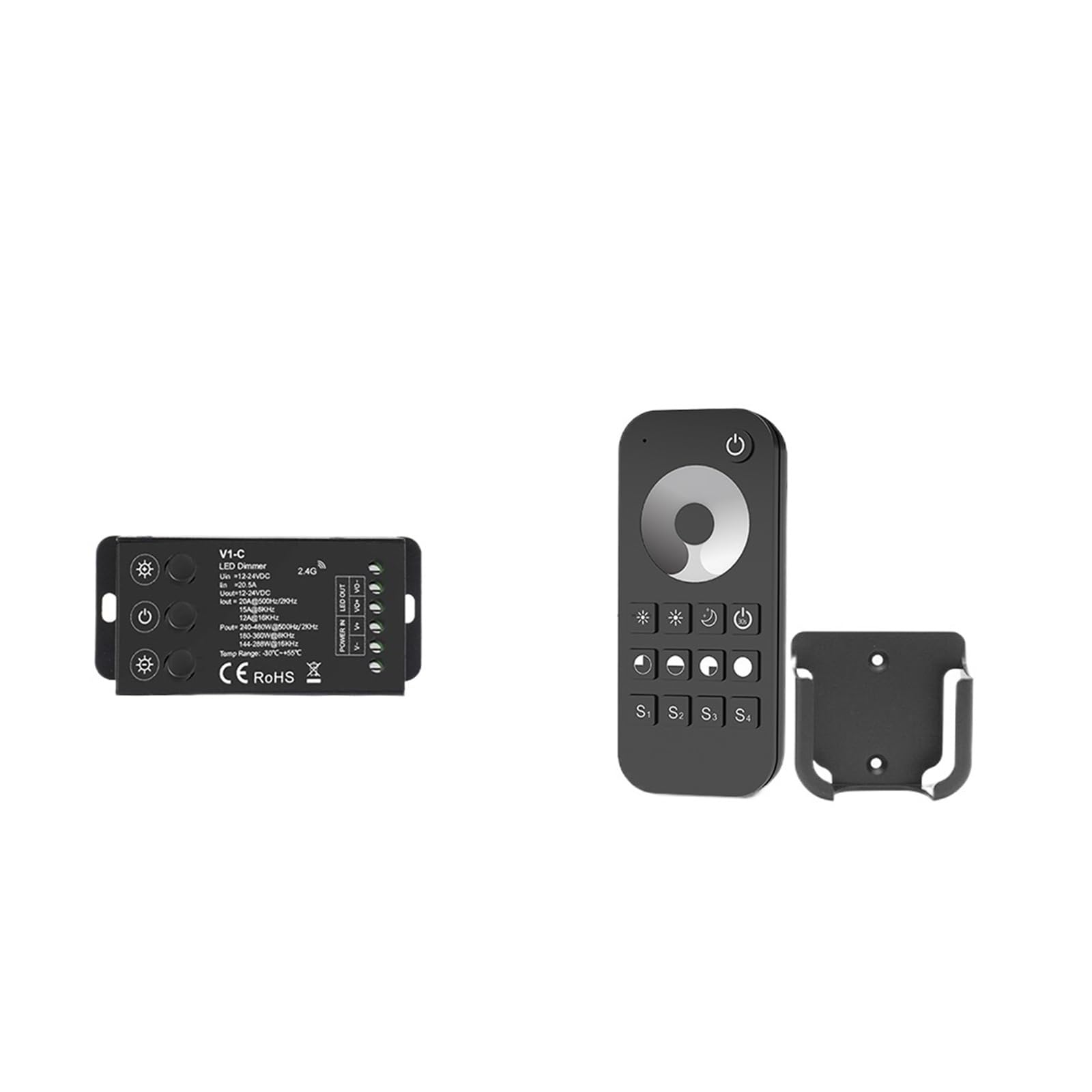 Ściemniacz LED V1-C 12 V 24 PWM Regulowana częstotliwość 2,4 G RF pilot dotykowy Monochromatyczna taśma świetlna Volts (V1-C i RT1 zestaw)
