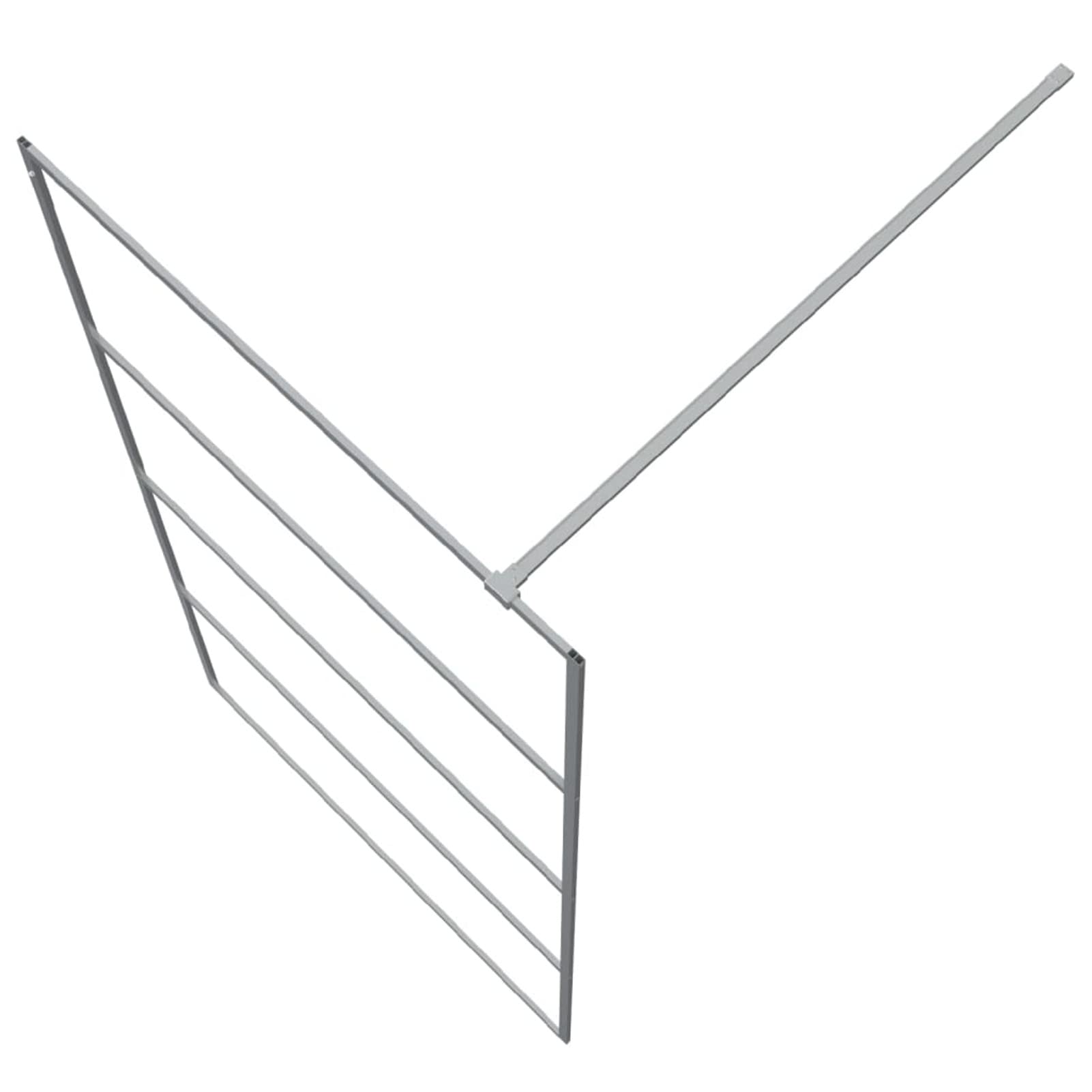 Homgoday Parete doccia in vetro trasparente ESG, 100 x 195 cm, colore argento