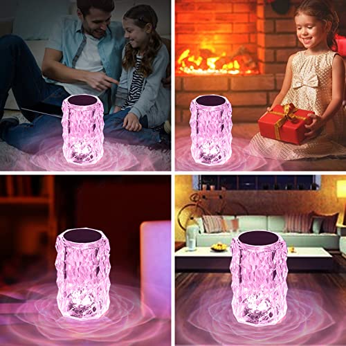 Kingdo Crystal Lamp 16 Color Changing Rgb Night Light, Rechargeable Rose Diamond Table Lamp Touch Lamp For Bedroom Living Room, Kids Room, Office #TOP6