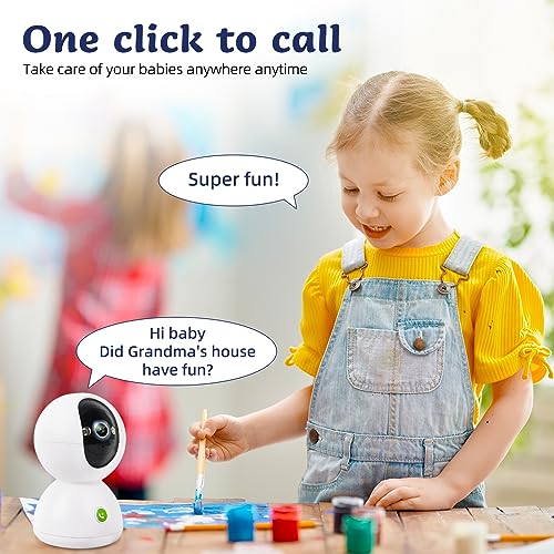 Uniter 2.5K Security Camera Indoor, Pan/Tilt Baby Monitor/Pet Cat Dog Camera with Phone app, 4MP 2.4/5GHz WiFi Home Camera with Color Night Vision, 2-Way Audio, Motion Tracking, One-Touch Call