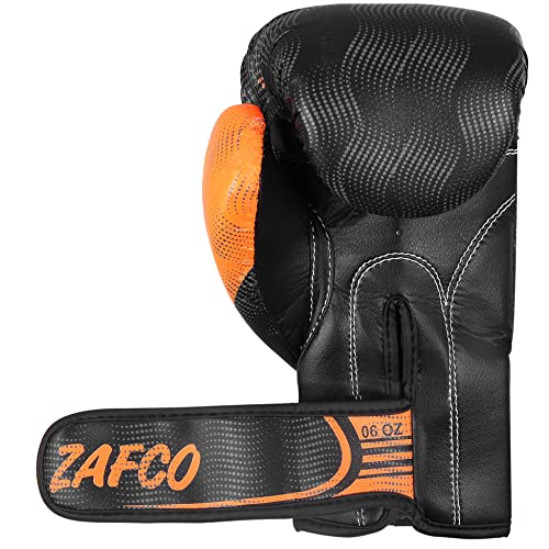 Zafco Kids Boxing Gloves For Kids Junior Muay Thai Kick Boxing Training Mma Punching Bag Children Youth (Black Orange, 6Oz) #TOP3
