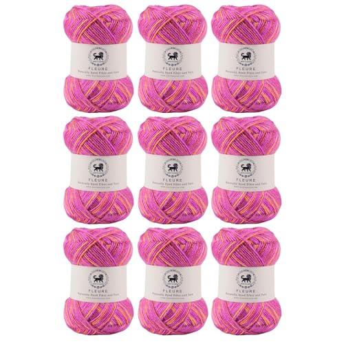 Image of Nestnhaven Acrowools Fleure Hand Knitting and Crochet Yarn. Pack of 1 Ball - 100gms. Shade no - NNHF (Multicolor17) | (900 Gm)