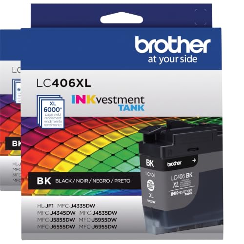 Brother LC406XLBK High Yield Black -Ink -Cartridge,(Pack of 2)