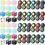 Junkin Bulk Fidget Pad Controller and Cube Toys Party Favors Mini Blocks Game Controller for Anxiety and Stress Relief Birthday Return Gifts Stocking Stuffers for Boy and Girl(48 Pcs)