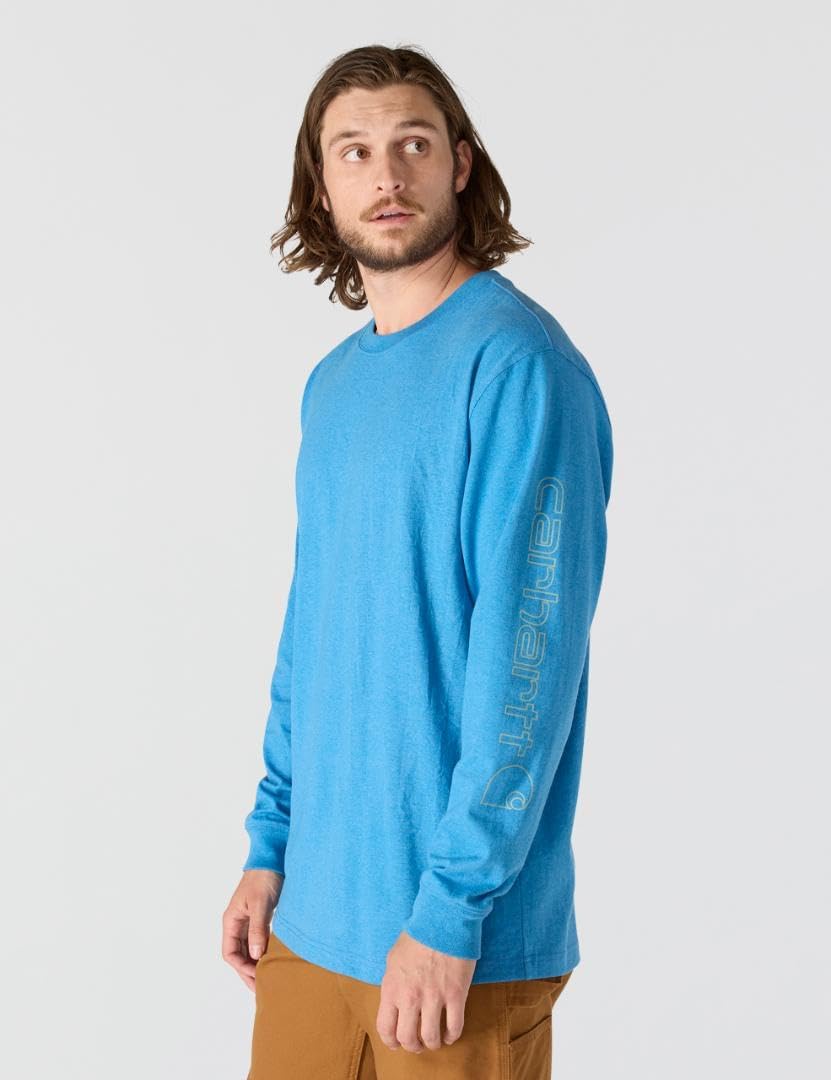 Carhartt Men's Loose Fit Heavyweight Long-sleeve Logo Sleeve Graphic T-shirt - Image 2