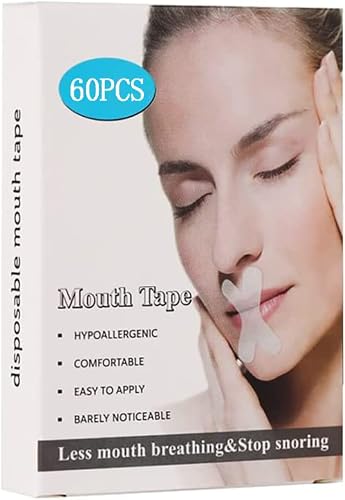 Anti‑Snoring Patch,Nasal Strips Mouth Strips for Sleeping Sleeping Nasal Sticker Snore Stopper Sleep Mouth Tape for Better Nose Breathing Nighttime Sleeping (60)