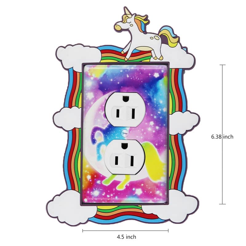 Unicorn 1 Gang Toggle/Rocker Wall Plate Sticker Light Switch Stickers Teens Boys Girl Room