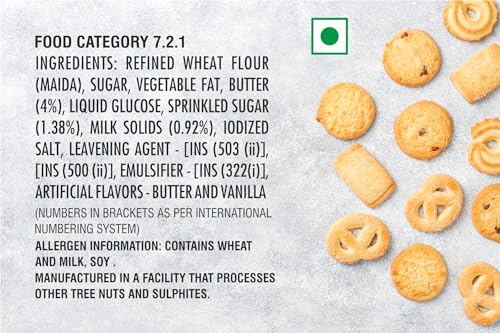 Image of BakeMate Danish Fiesta Butter Cookies - 114g | Festivals & Special OccasionsClassic Butter Cookies in Tin Box |