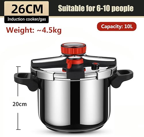 Miniatura 2 de Olla a presión 10L 316 utensilios de cocina de acero inoxidable de ajuste de tres velocidades 9 sistemas de seguridad con tapa de cierre de apertura
