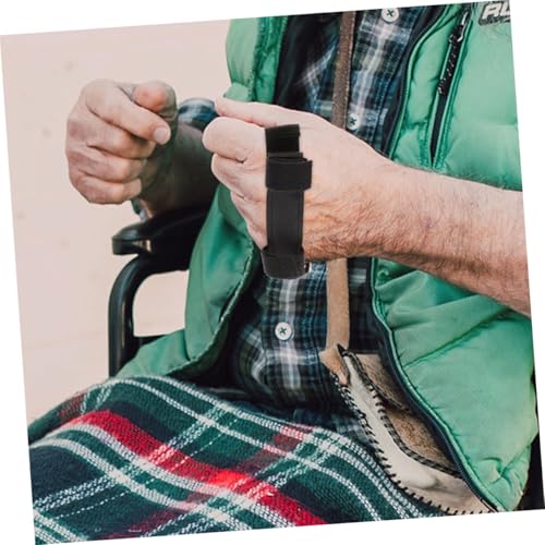 TOVINANNA 2st Behinderte Manschette Handschlaufenhilfe Für Besteck Verstellbare Handschlaufe Essmanschette Für Ältere Menschen Esshilfemanschette Universelle Esshilfe Black Nylon