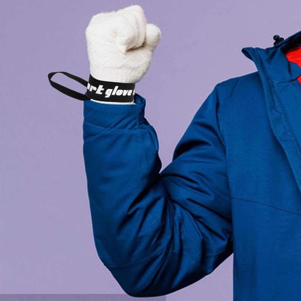 VANZACK 4 Pcs Sport Glove Safety Strap Ski Gloves Elastic Wrist Leash Handcuffs Mountaineering & Ski Accessories for Hanging Glove for Skiing Snowboarding and Outdoor Activities