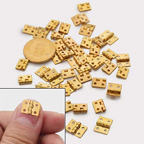 50pcs Copper Super Mini Folding Hinge Wooden Hinge Accessories Dollhouse Wooden Door Butt Hinge Hardware Nails image 4