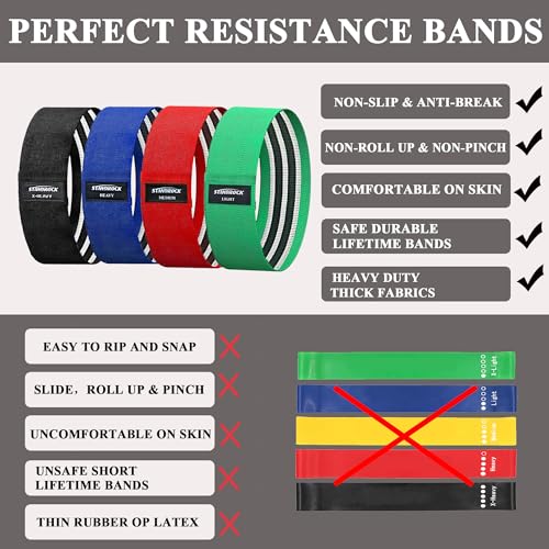 Image of STANDROCK Fabric Resistance Bands for Working Out, 3 and 4 Levels Booty Bands Long Resistance Bands for Women and Men | Elastic Bands for Exercise Bands Resistance Workout Bands Resistance