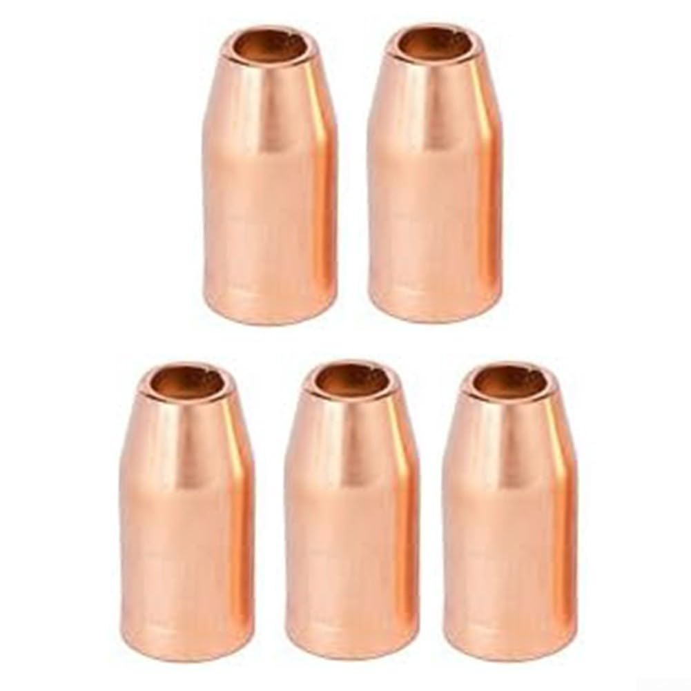 Confezione da 5 ugelli per saldatura MIG in rame - per Fusion 140 180 220 250 - VNS50F - per Velocity Flush Tip W/1/2" Filettatura Fissa - Ricambi Standard - per Industriale
